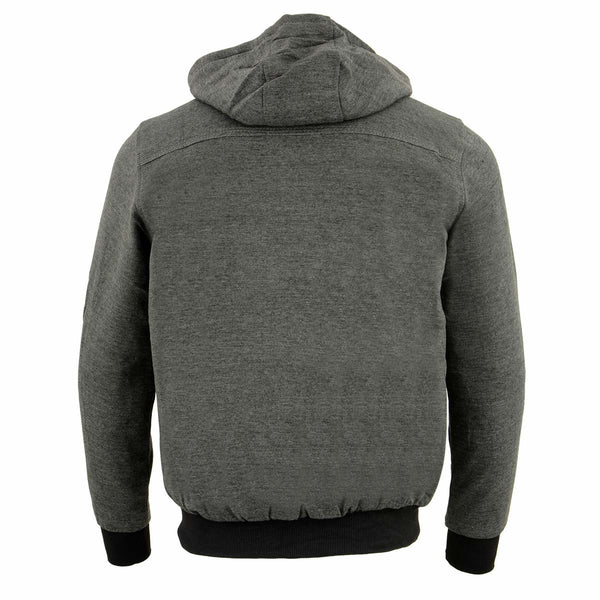 Nexgen Heat Men’s Grey Heated Hoodie Jacket – Winter Motorcycle Riding Gear for Cold Outdoors MPM1713SET
