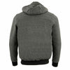 Nexgen Heat Men’s Grey Heated Hoodie Jacket – Winter Motorcycle Riding Gear for Cold Outdoors MPM1713SET