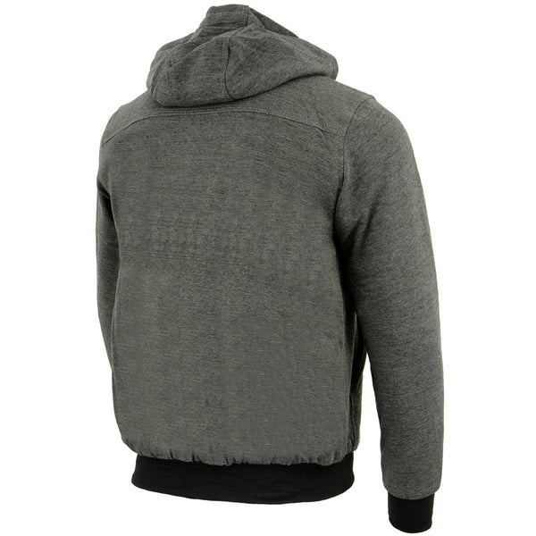 Nexgen Heat NXM1713SET Men's “Fiery’’ Heated Hoodie - Grey Zipper Front Sweatshirt Jacket for Winter w/Battery Pack