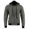 Nexgen Heat Men’s Grey Heated Hoodie Jacket – Winter Motorcycle Riding Gear for Cold Outdoors MPM1713SET