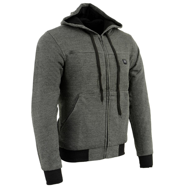 Nexgen Heat MPM1713SET Men's Fiery Grey Heated Sweatshirt Jacket Hoodie for Winter w/Battery Pack