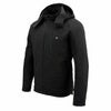 Nexgen Heat NXM1767SET Men's 'Ruffled' Black Soft Shell Heated Hooded Jacket- for Outdoor Winter Cold Weather Activities
