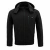 Nexgen Heat NXM1767SET Men's 'Ruffled' Black Soft Shell Heated Hooded Jacket- for Outdoor Winter Cold Weather Activities