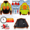 Nexgen Heat NXM1773SET Men's Heated High Visibility Work Hoodie, Neon Green Hi Vis Reflective Hoodie w/ Battery