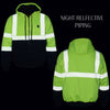 Nexgen Heat NXM1773SET Men's Heated High Visibility Work Hoodie, Neon Green Hi Vis Reflective Hoodie w/ Battery