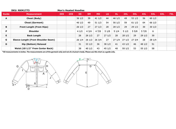 Nexgen Heat NXM1773SET Men's Heated Neon Green High Visibility Work Hoodie - for Outdoor Winter Cold Weather Activities