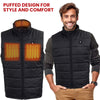 Nexgen Heat Men's NXM3301SET Puffer Black Heated Winter Vest - for Outdoor Cold Weather Activities