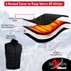 Nexgen Heat Men's NXM3301SET Puffer Black Heated Winter Vest - for Outdoor Cold Weather Activities