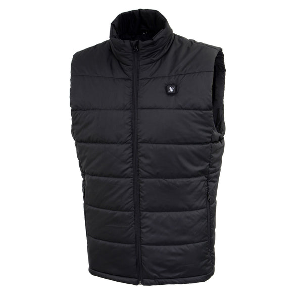Nexgen Heat Men's NXM3301SET Puffer Black Heated Vest, Heated Winter Vest for Outdoor Activities w/ Battery