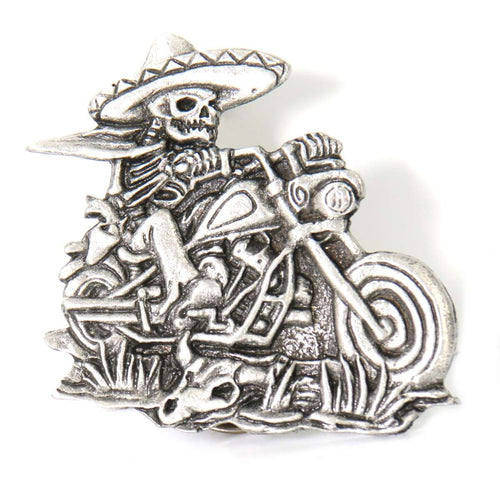 Milwaukee Leather MLP9250 Sombrero Skeleton Rider Pin For Jackets, Vest, Hats and Clothing