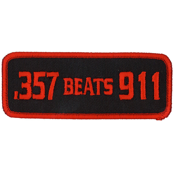 Hot Leathers PPL9177 357 Beats 911 4" x 2" Patch