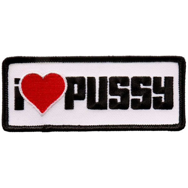 Hot Leathers I Heart Pussy 4"x2" Patch PPL9685