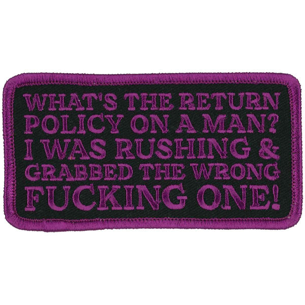 Hot Leathers What's The Return Policy 4" X 2" Patch PPL9997