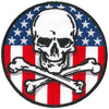 Hot Leathers PPQ1090 Flag Skull Circle 3" Patch