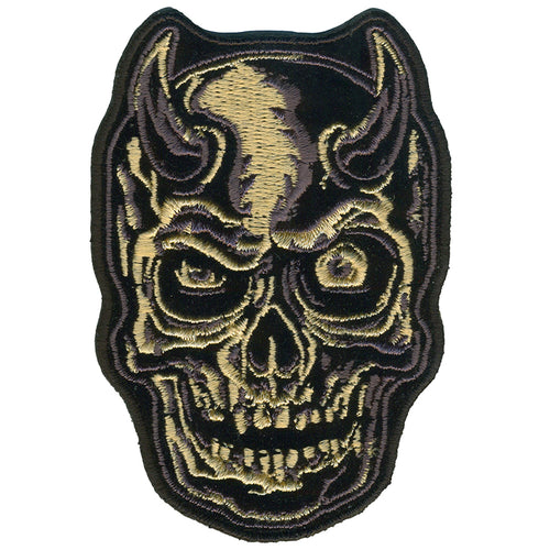 Hot Leathers PPQ1210 Devil Horn Skull Grey 3.5