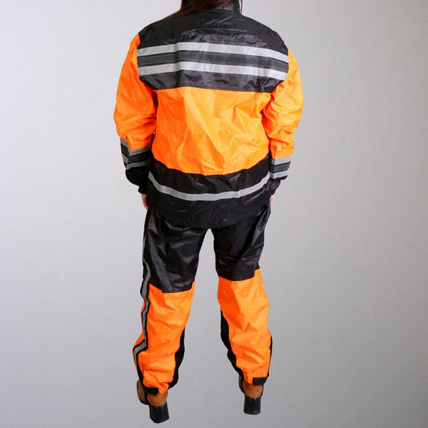 Hot Leathers RGU1004 Orange and Black Unisex Waterproof Rain Suit