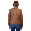 Milwaukee Leather SFL2800 Women's 'Racer' Whiskey Stand Up Collar Motorcycle Fashion Leather Jacket
