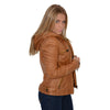 Milwaukee Leather SFL2810 Women's Cognac Scuba Style Fashion Leather Jacket with Drawstring and Hoodie