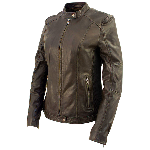 Milwaukee Leather Vintage SFL2813 Women's Brown Leather Moto Style Fashion Jacket