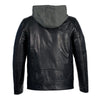Milwaukee Leather SFM1850 Men's Black Snap Collar Leather Moto Jacket with Removable Hoodie