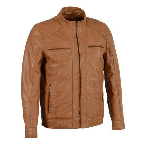 Milwaukee Leather SFM1860 Men's Lambskin Saddle Motorcycle Fashion Leather Jacket