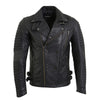 Milwaukee Leather SFM1885 Men's Black Leather Fashion Jacket with Piping Design