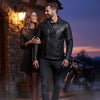 Milwaukee Leather SFM1885 Men's Black Leather Fashion Jacket with Piping Design