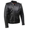Milwaukee Leather SH1011 Black Classic Brando Motorcycle Jacket for Men Made of Cowhide Leather w/ Side Lacing