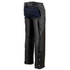 Milwaukee Leather Chaps for Men's Black Premium Leather- Classic Jean Style Pockets Motorcycle Riders Chap - SH1101