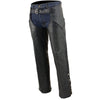 Milwaukee Leather Men's Black Leather Slash Pocket- Biker Motorcycle Riders Chap- SH1103NL