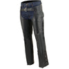 Milwaukee Leather SH1115 Men's Black Classic Fully Lined Motorcycle Riding Leather Chaps