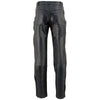 Milwaukee Leather SH1150 Men's Black Leather Motorcycle Over Pants with Jean Style Pockets