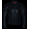 Milwaukee Leather SH1408 Men's Sporty Crossover Vented Black Leather Scooter Jacket