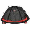 Milwaukee Leather SH1954 Women's Black and Red Textile Jacket with Stud and Wings Detailing