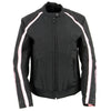 Milwaukee Leather SH1954 Women's Black and Pink Textile Jacket with Stud and Wings Detailing