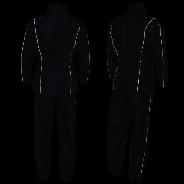 NexGen SH2215 Men's Lightweight Oxford Nylon Black Water Resistant Rain Suit