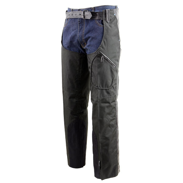 NexGen SH2258 Men's Black Textile Riding Chaps with Heat Protection