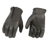 Milwaukee Leather SH226D Men's Black Unlined Leather Lightweight Motorcycle Hand Gloves W/ Wrist Zipper Closure