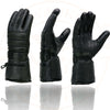 Milwaukee Leather SH232 Men's Black Leather Warm Lining Gauntlet Motorcycle Hand Gloves W/ Rain Mitten and Adjustable Strap