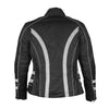 NexGen SH2394 Women's Black and Silver Textile Racer MC Jacket