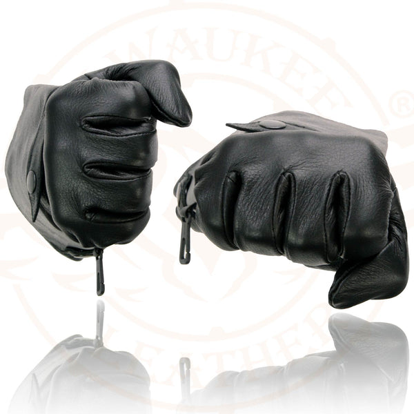 Milwaukee Leather Men's Gauntlet Motorcycle Hand Gloves-Black