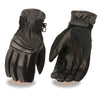 Milwaukee Leather SH296 Men's Black Leather Mesh Racing Motorcycle Hand Gloves W/ Padded Knuckle