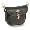 Milwaukee Leather SH520 Women's Black Leather Belt Bag with Flap and Belt Clasps