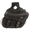Milwaukee Leather SH66401ZB Black Large 'Studded and Braided' Zip-Off PVC Throw Over Motorcycle Saddlebags