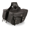 Milwaukee Leather SH665ZB Black Large Braided Zip Off PVC Throw Over Motorcycle Saddlebags