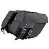 Milwaukee Leather SH66901ZB Medium Size Black PVC 2-Strap Throw Over Saddle Bag w/ Reflective Piping