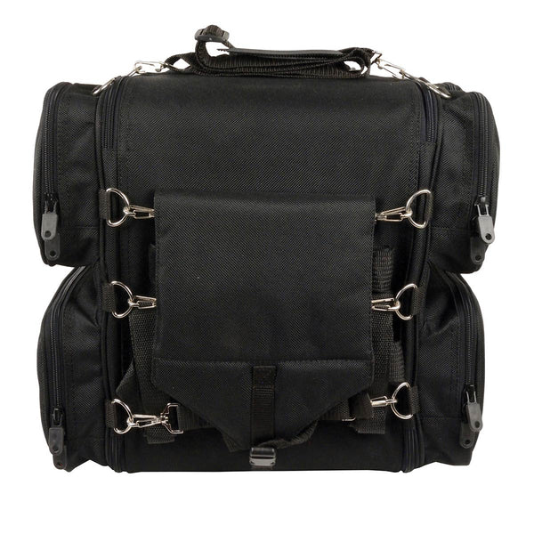 Milwaukee Leather SH681 Medium Black Textile Ultra Touring Motorcycle Sissy Bar Bag