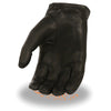 Milwaukee Leather SH729 Men's Black Perforated Leather Full Finger Motorcycle Hand Gloves W/ Breathable ‘Open Knuckle’