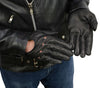 Milwaukee Leather SH869 Men's Black Deerskin Leather Unlined Professional Driving Gloves