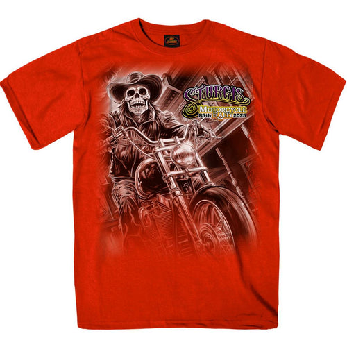 2025 Sturgis Men's Motorcycle Rally #1 Ghost Rider Red T-Shirt